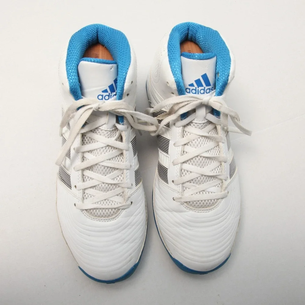 Adidas Commander TD 4 Men's 8.5 White Blue High Top Basketball Shoes